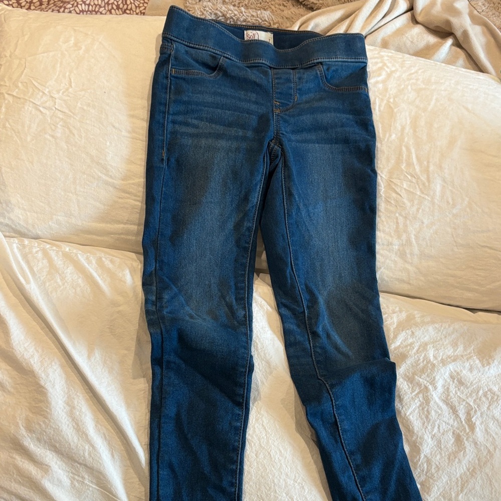 Classic Blue Girls Jeggings Pull on Waist